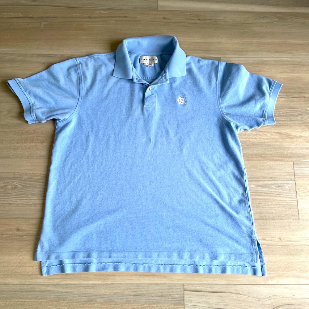 IZOD club NORTH CAROLINA TARHEELS short sleeve polo shirt, Baby Blue, NC Large